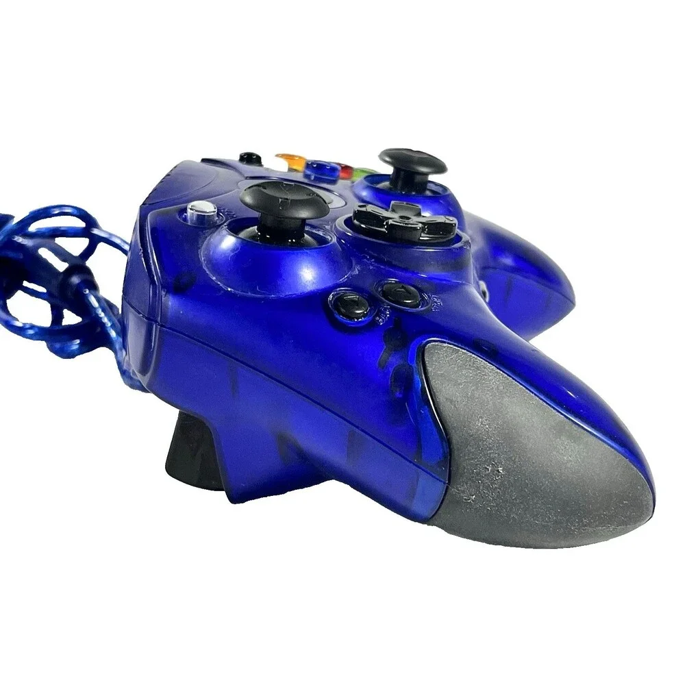 Datel Xbox Vintage Blue Wired Controller Complete with Breakaway Tested